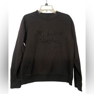 Marc Jacobs Black Sequined‎ THE LOGO Crew Neck Sweatshirt NWOT Medium